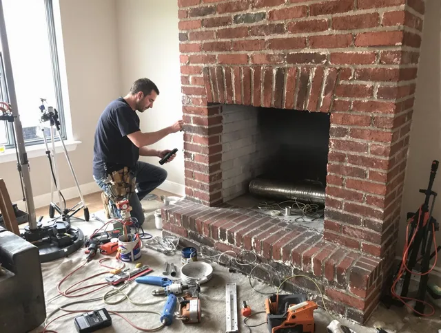 Hemet Chimney Sweep specialist finalizing chimney liner service in Hemet, CA