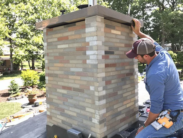 Hemet Chimney Sweep completing a modern chimney remodel in Hemet, CA