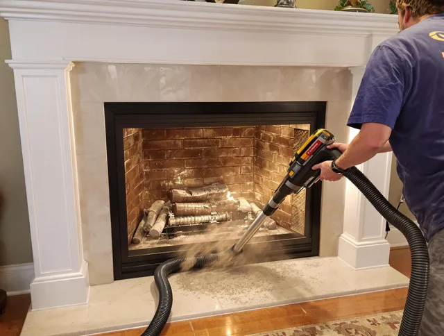 Fireplace cleaning performed by Hemet Chimney Sweep in Hemet, CA