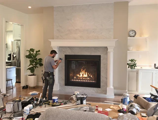 Newly installed fireplace by Hemet Chimney Sweep in Hemet, CA