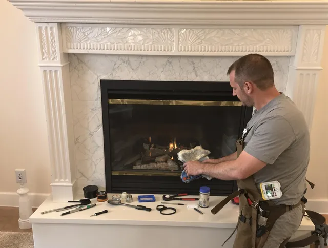 Hemet Chimney Sweep performing fireplace maintenance in Hemet, CA